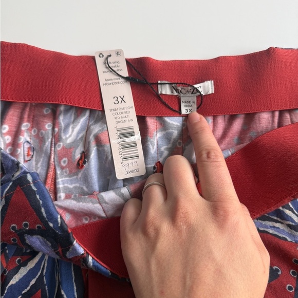 NWT Nic + Zoe Autumn Leaves Cotton Midi Skirt 3X Pull On Lightweight Breathab - Picture 4 of 8